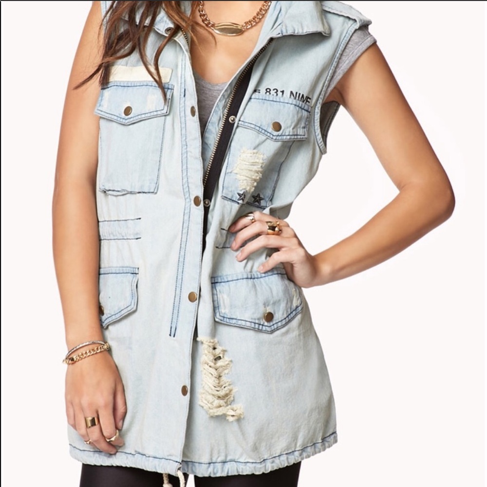 Indie Sleaze Distressed Utility Vest